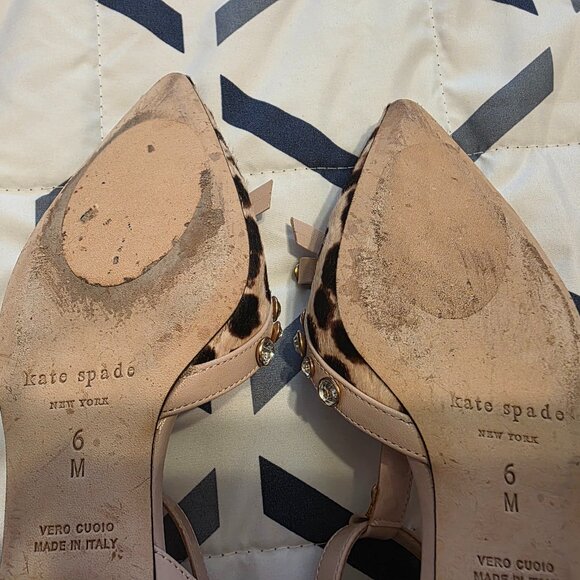 Kate Spade Flats Becca T-Strap Flats in Leopard Print Size 6 - Picture 8 of 9